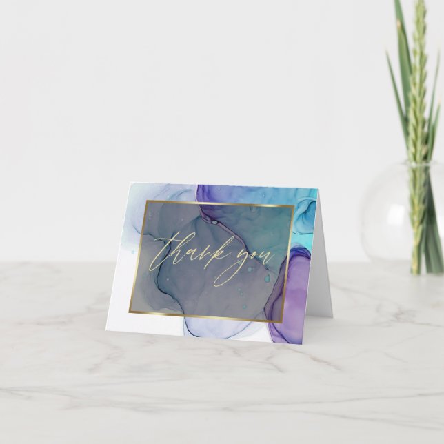 Encre Abstraite d'alcool Merci Aqua violet (Devant)