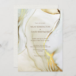 Encre d'alcool Gold Chic Mariage Invitations