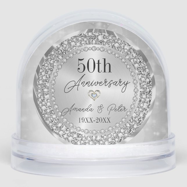 Encrusted Diamonds Wedding Anniversary Schneekugeln (Vorderseite)