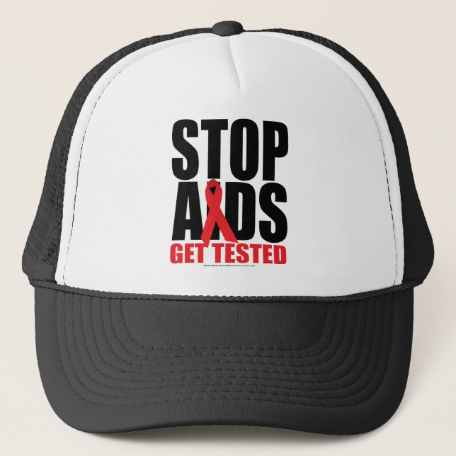 End-AIDS: Erhalten Sie geprüft Truckerkappe (Vorderseite)