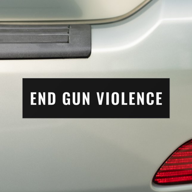 End Gun Gewalt Schwarz-weißer Text minimalistisch Autoaufkleber (Auf Auto)