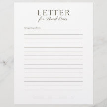 End-of-Life Letter to Loved Ones