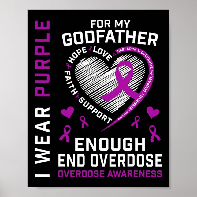 End Overdose Awareness Shirt Enough Purple For My  Poster (Vorne)