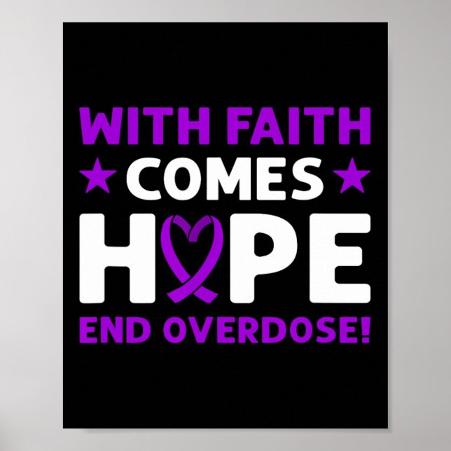 End Overdose! Violettes Band. Überdosierungsbewuss Poster (Vorne)