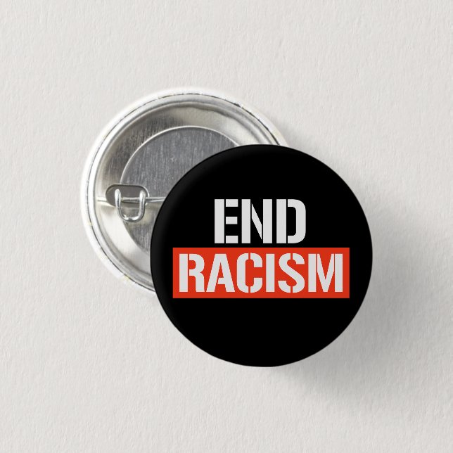 End Racism Classic Round Sticker Button (Vorne & Hinten)