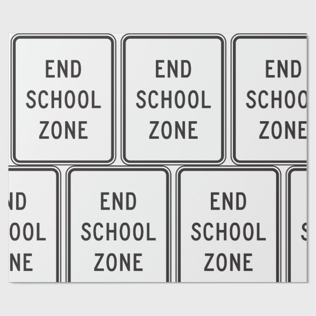 End School Zone Traffic Sign Geschenkpapier (Flach)
