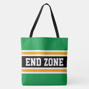 END ZONE Fett Helles Grün Orange Schwarze Streifen Tasche