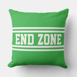 END ZONE Helles Grün Sportlich Weiße Rennstreifen Kissen