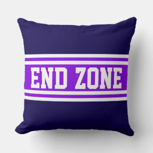 END ZONE Hellviolett Navy Weiß Rennstreifen Kissen