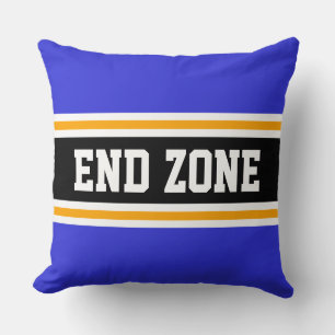 END ZONE Royal Navy Blau Schwarz Orange Streifen Kissen