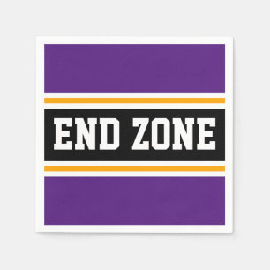 END ZONE Spaß königliches Lila Orange Schwarze Str Serviette