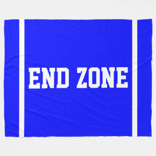 END ZONE Sportiger Text Edge Streifen auf königsbl Fleecedecke