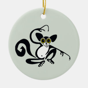 Endangered animal - AYE-AYE -Wildlife - Primate Keramik Ornament