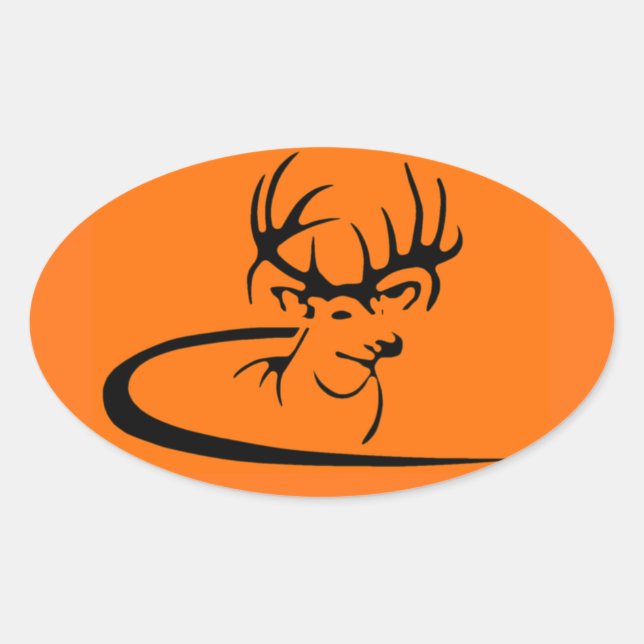 Endaufkleber von Blaze Orange Hunt Ovaler Aufkleber (Vorderseite)