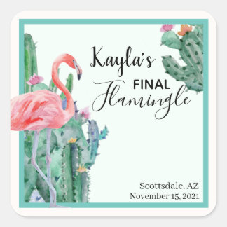 Endbrenner, Bachelorette, Bridal Quadratischer Aufkleber