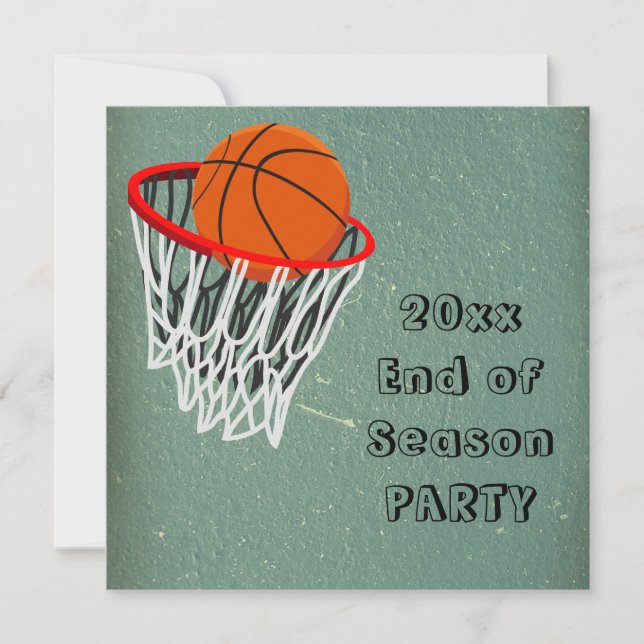 Ende der Basketball-Saison Party Einladung (Vorderseite)