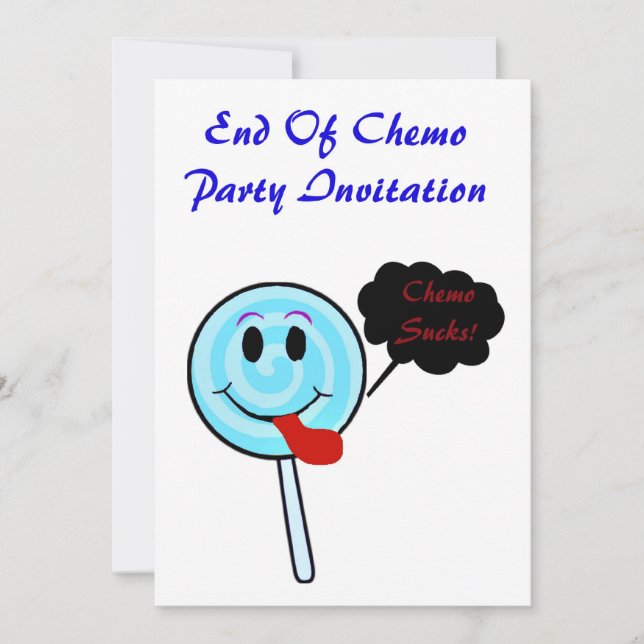 Ende der Chemo-Party Einladung für Chemopatienten (Vorderseite)
