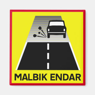 Ende der geteerten Straße, Verkehrszeichen, Islan Magnet
