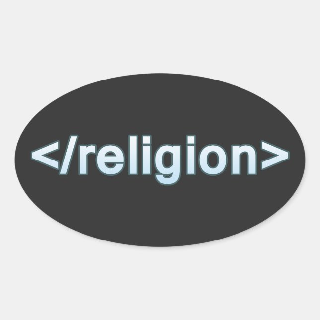 Ende der Religion Ovaler Aufkleber (Vorderseite)