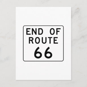 Ende der Route 66 Zeichen Postkarte