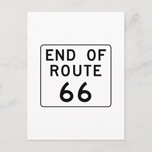 Ende der Route 66 Zeichen Postkarte (Vorderseite)