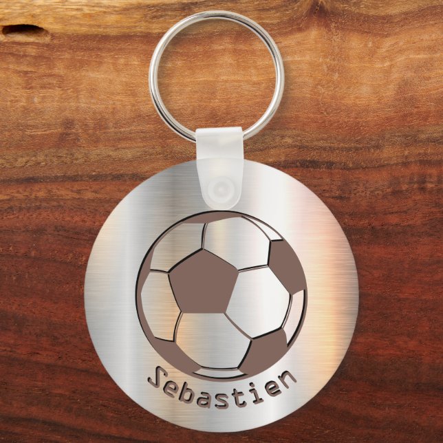 Ende der Saison Fußball-Team gibt Silbernamen Schlüsselanhänger (Vorderseite)