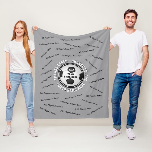 Ende der Saison Geschenk Ideen für Fußball-Coach Fleecedecke (Beispiel)