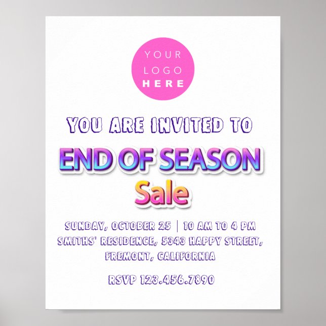 Ende der Saison Verkauf rosa Logo Garage Garten Ve Poster (Vorne)