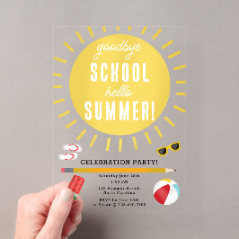 Ende der Schule Goodbye Hello Summer Kids Party Acryleinladungen