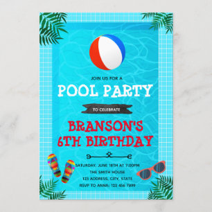 Ende der Sommerpool-Party Einladung