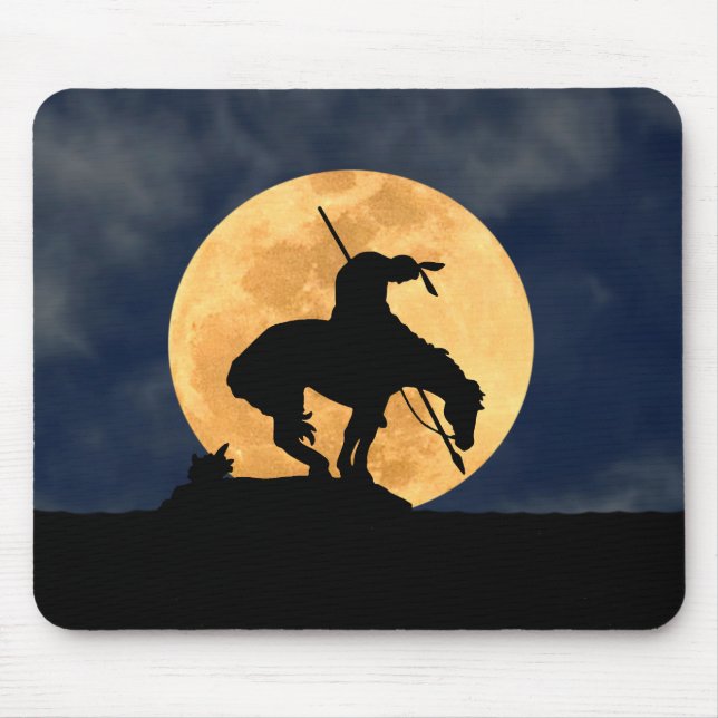 Ende der Trail-Silhouette mit Vollmond Mousepad (Vorne)