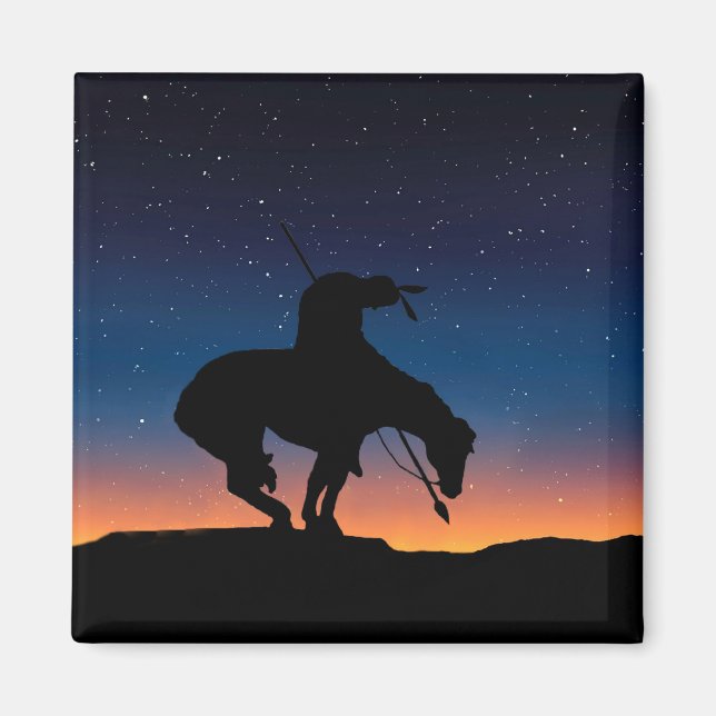 Ende der Trail Silhouette Square Magnet (Vorne)