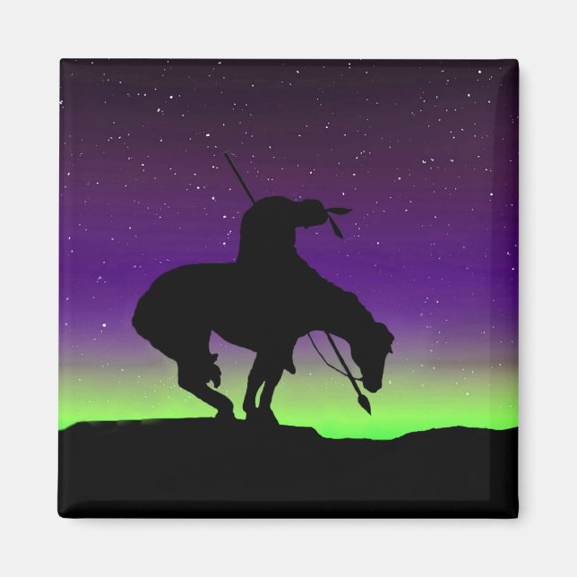 Ende der Trail Silhouette Square Magnet (Vorne)