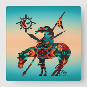 Ende der Trailmauer Quadratische Wanduhr