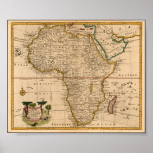 Ende des 19. Jahrhunderts Afrika-Karte Poster