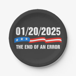 Ende des Fehlers 20. Januar 2025 Trump Einweihung Pappteller