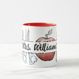Ende des Jahres Lehrer Wertschätzung Apfel Doodle Tasse