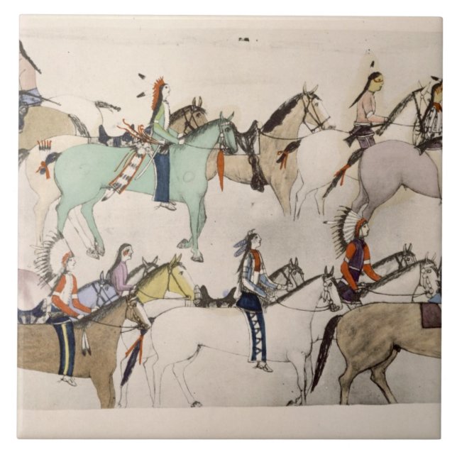 Ende des Kampfes (Tinte auf Papier) Fliese (Vorderseite)