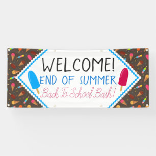 Ende des Sommers Ice Pop und Eiscreme Muster Party Banner