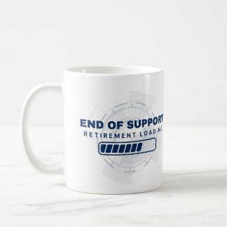 Ende des Supports - Ruhestands-Lieferung - Tasse