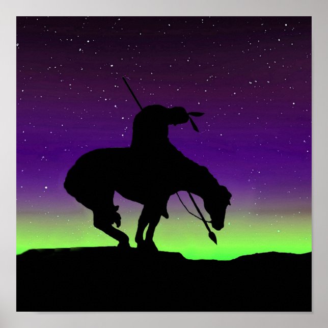 Ende des Trail Sihouette mit Nachthimmel Poster (Vorne)