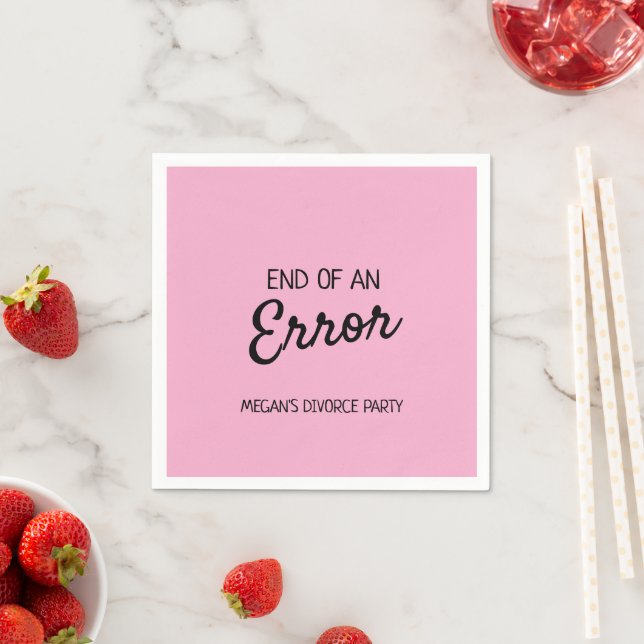 Ende eines Error Drink Mix Serviette (Beispiel)