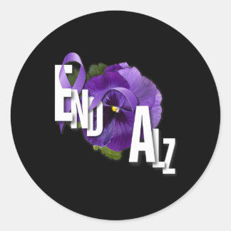 Ende Heimer Lila Floral Stiefmütterchen Demenz Hei Runder Aufkleber