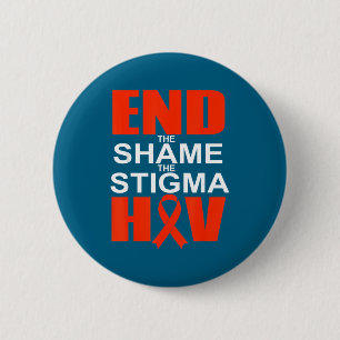 Ende Hiv-Scham Stigma Rotes Überlebender-Design Button