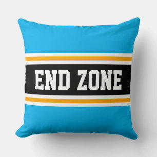 ENDE ZONE Bright Sky Blue Black Athletic Strips Kissen