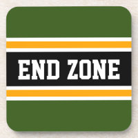 ENDE ZONE Forest Green Yellow Black Sports Stripes