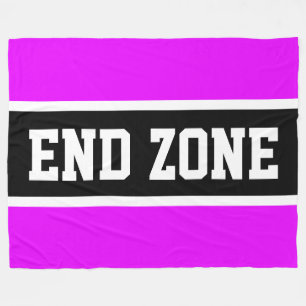 ENDE ZONE Hellrosa Schwarz-weiße Sportstreifen Fleecedecke