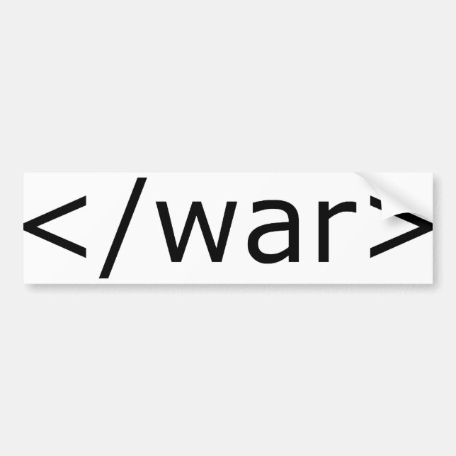 Enden-Kriegs-HTML - Schwarzes u. Weiß Autoaufkleber (Vorne)