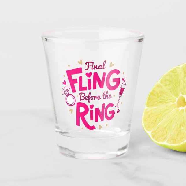 Endgläser in Rosa Bachelorette Schnapsglas (Vorderseite)
