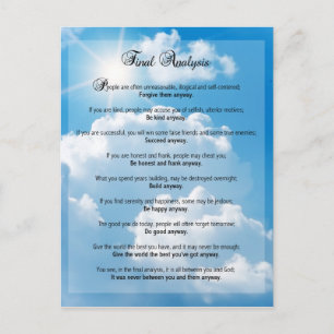 Endgültige Analyse: "Do it Anyway" Postkarte